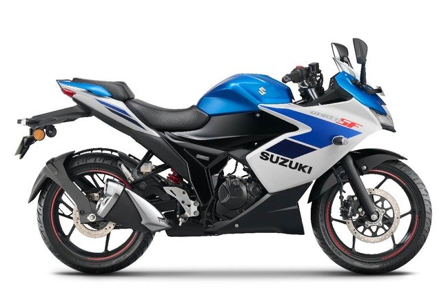 Suzuki Gixxer 250 SF: - Metallic Triton Blue/ Prl. Glac White 2